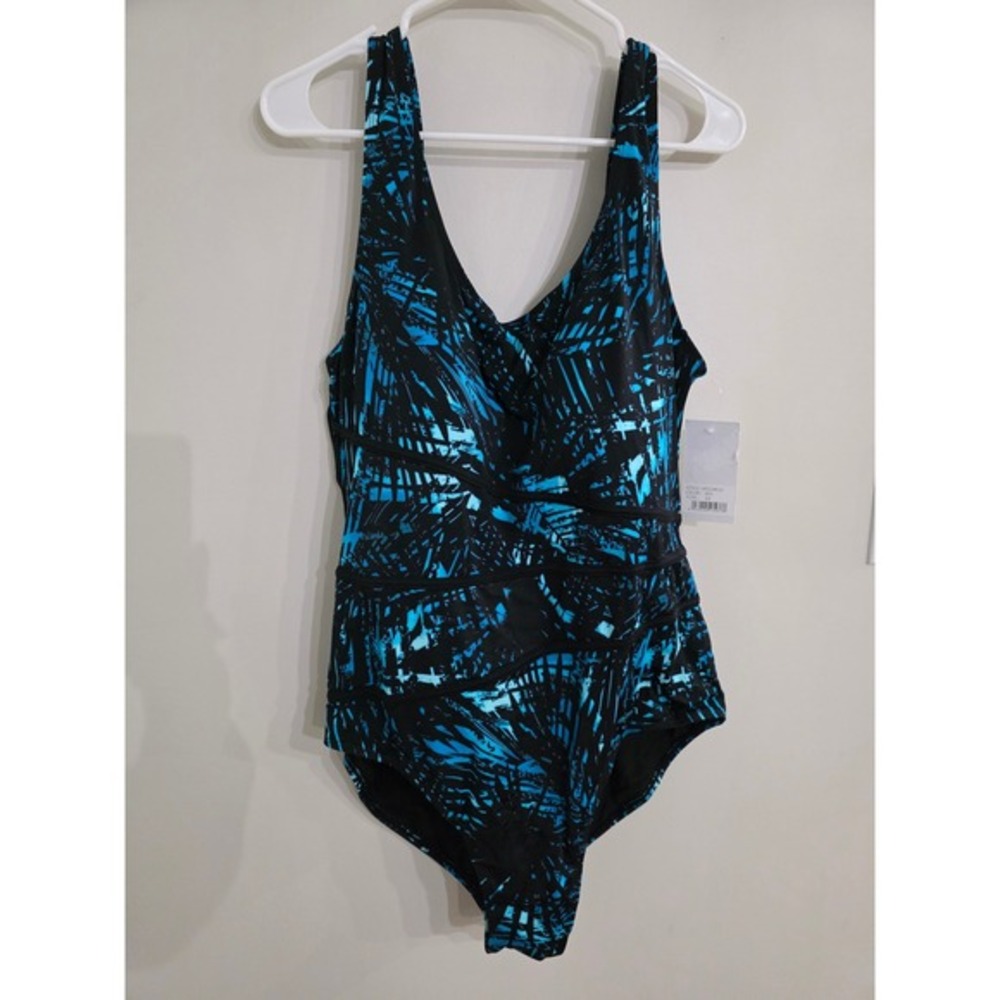 FULLFITALL Womens Swimsuit One Piece Tummy Control Tropical Print Plus Size 24